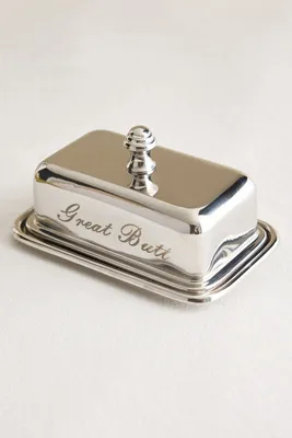 Great Butt Butter Dish - Silver, Stainless Steel by Anthropologie, alternate view