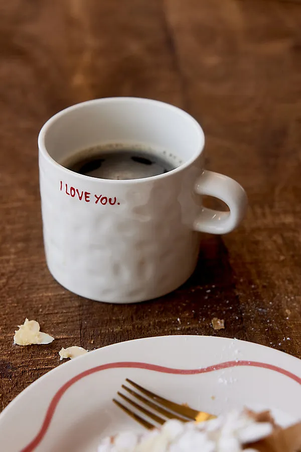 I Love You Mug - White, Ceramic by Anthropologie