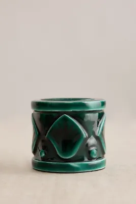 Laurel Shell Tealight Holder - Green, MDF Wood product