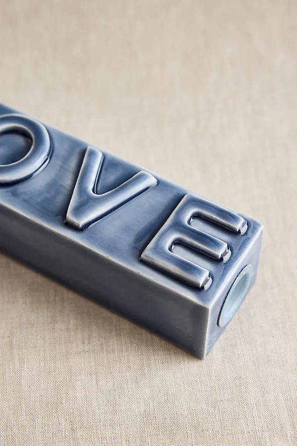 Love Mist Candle Holder - Embossed Letters by Anthropologie, alternate view