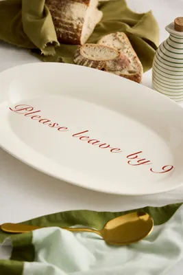 Please Leave By 9 Serving Platter - Red by Anthropologie, alternate view