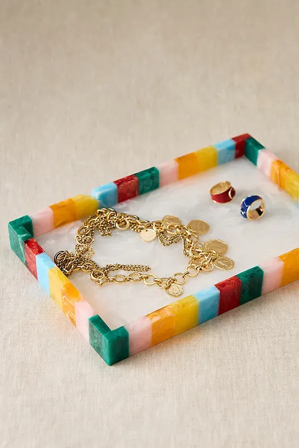 Resin Gleaming Tray - Multicolour, Resin by Anthropologie