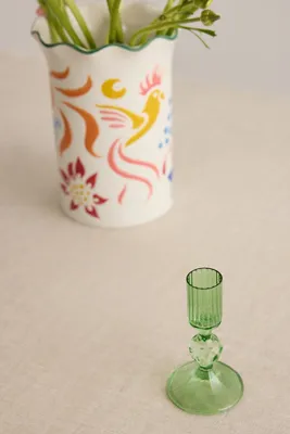 Sage Gemma Candle Holder - Green, Borosilicate Glass product