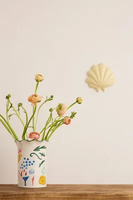 Shell Wall Decoration - White, Ceramic product