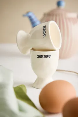 Weekend Egg Cup Set of 2 - White by Anthropologie, alternate view