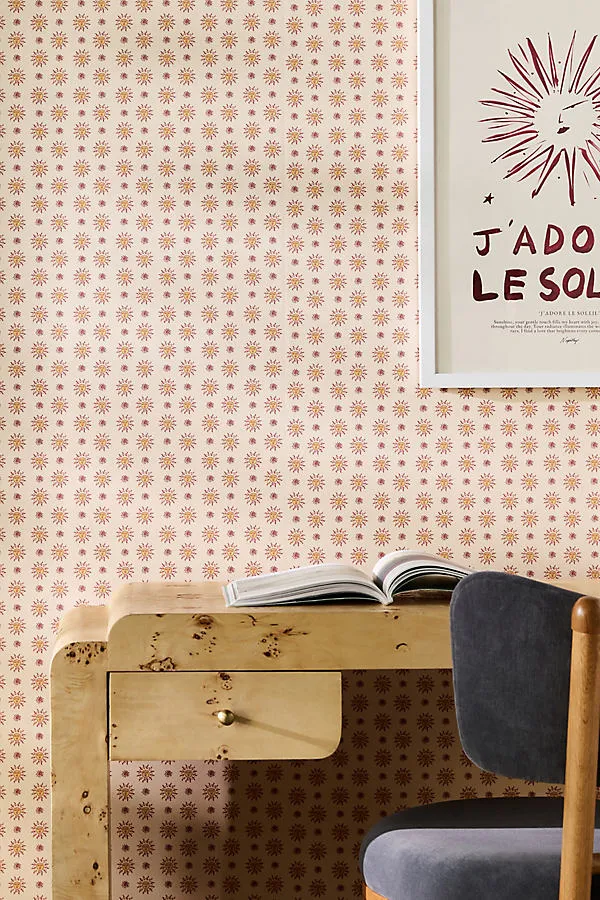 Sunshine Masquerade Sun Motif Wallpaper - Orange product