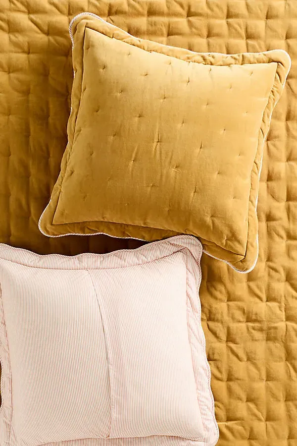 Abbott Scalloped Euro Sham - Yellow, Cotton Velvet product