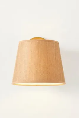 Abeni Woven Grasscloth Wall Sconce - Gold, Brass alternate view