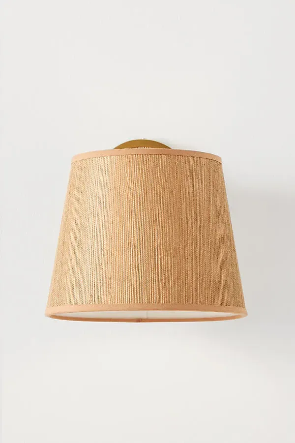 Abeni Woven Grasscloth Wall Sconce - Gold, Brass product