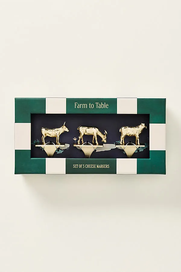 Aberdeen Cheese Markers Set of 3 - Gold product