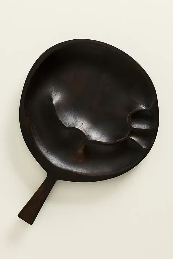Acacia Wood Serving Board with Handle - Brown by Anthropologie