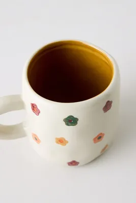 Addy Handpainted Flower Mug - Beige product