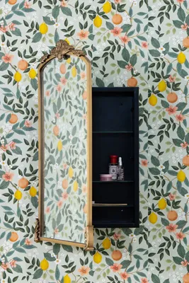 Adeline Mirrored Bathroom Wall Cabinet - Gold, Metal product