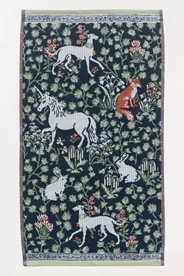 Aerith Cotton Velour Woven Hand Towel - Green by Anthropologie, alternate view