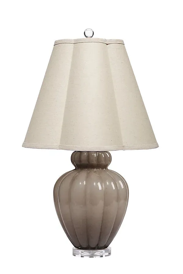 Agnes Taupe Glass Table Lamp - Beige, Linen product