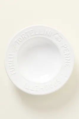 Al Dente Italian Pasta Bowl - White, Earthenware by Anthropologie, alternate view