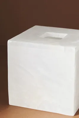 Alabaster Bath Tissue Box Holder - White, Marble by Anthropologie, alternate view
