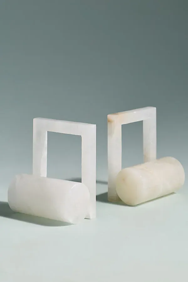Alabaster Marble Bookends - Beige product