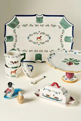 Alana Stoneware Creamer - Green by Anthropologie, alternate view
