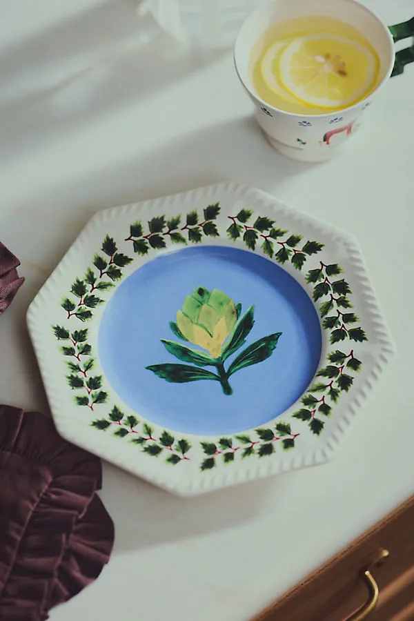 Alana Stoneware Dessert Plate - Green by Anthropologie