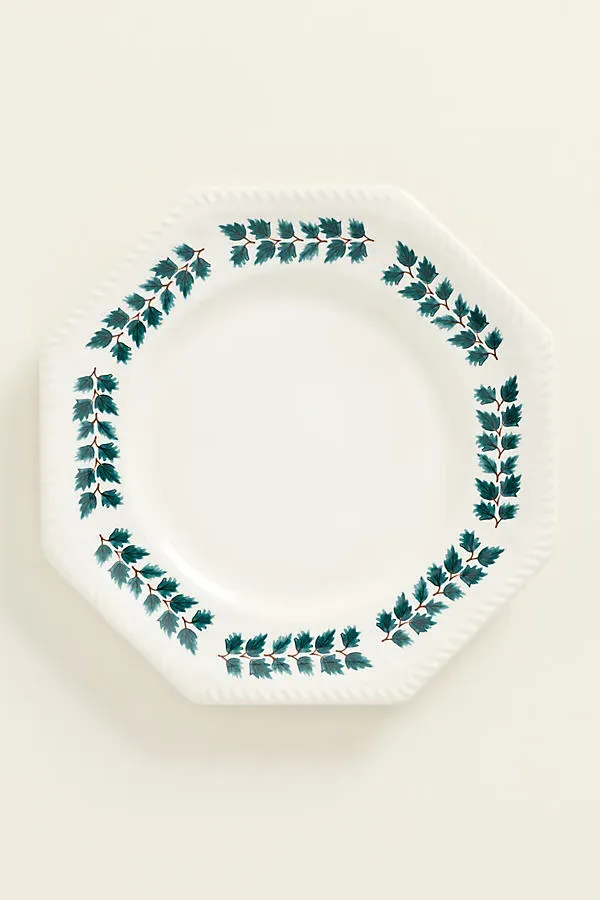 Alana Stoneware Dinner Plate Set of 4 - Green by Anthropologie