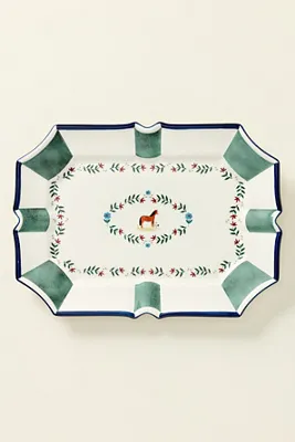 Alana Stoneware Horse Platter - Blue by Anthropologie, alternate view