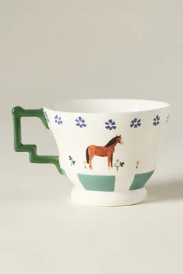 Alana Stoneware Mug - Blue by Anthropologie, image 2