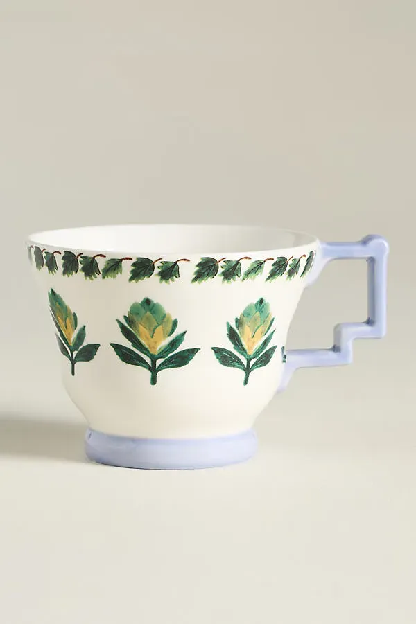 Alana Stoneware Mug - Green by Anthropologie