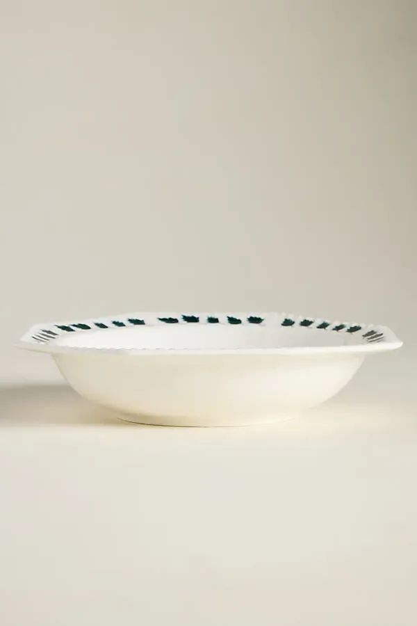 Alana Stoneware Pasta Bowls Set of 4 - Green by Anthropologie
