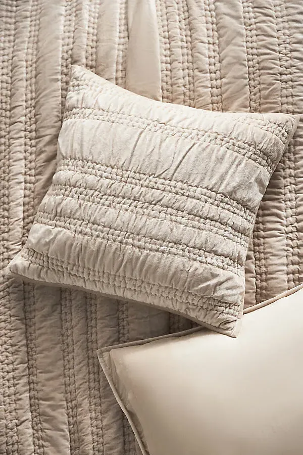Alastair Euro Sham - White, Velvet by Anthropologie