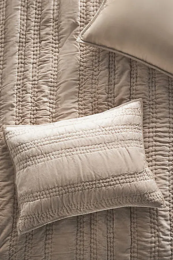 Alastair King Pillow Shams Set of 2 - White, Velvet by Anthropologie
