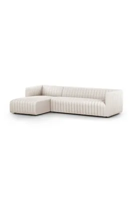 Alexander L-Shaped 2-Piece Sectional Sofa - Ivory, Performance Linen product