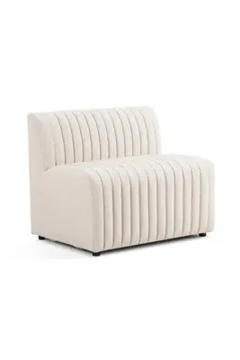 Alexander Modular Dining Banquette Chair and a Half - Ivory, Polyester product