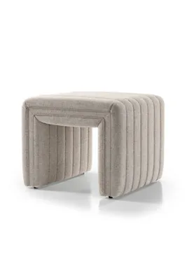 Alexander Upholstered Ottoman - Beige, Polyester alternate view