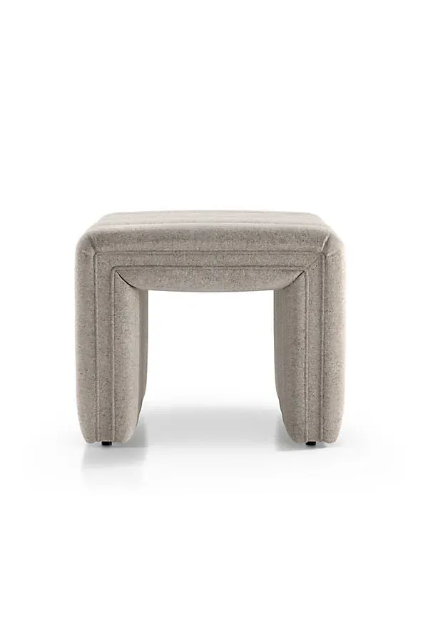 Alexander Upholstered Ottoman - Beige, Polyester product