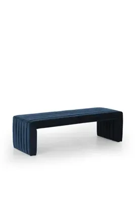 Alexander Velvet Bench - Blue, Polyester/Cotton product