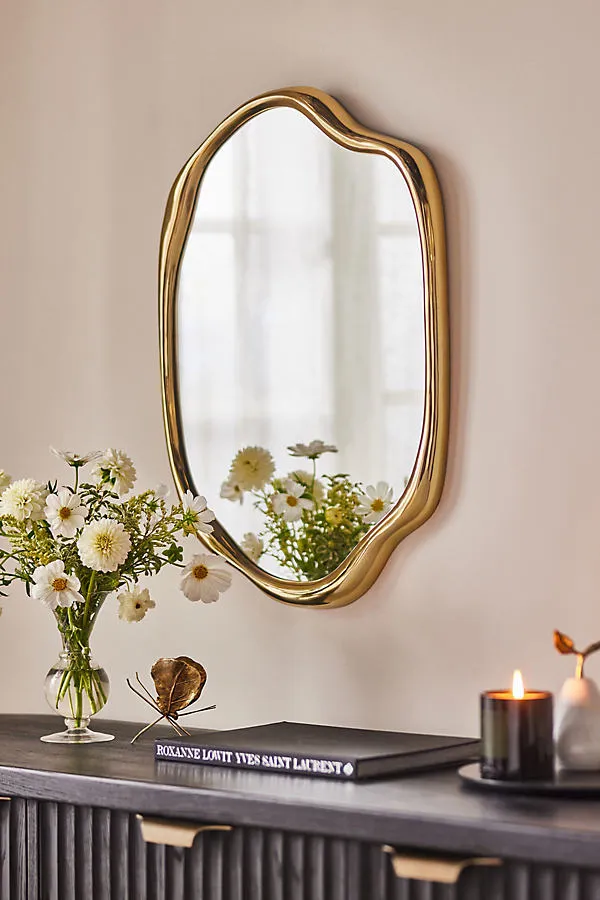 Alina Irregular Portrait Wall Mirror - Gold by Anthropologie