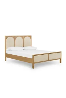 Allegra King Size Bed Frame - Beige, Oak product