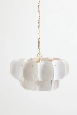 Amalfi Coconut Tiered Chandelier - White, Coco Fiber product