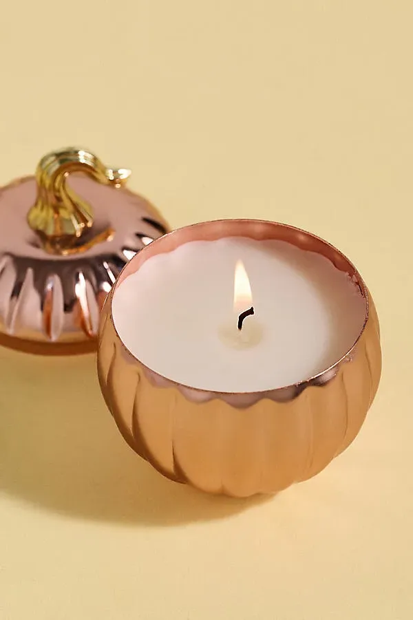 Amber Pumpkin & Spice Copper Pumpkin Candle - Brown product