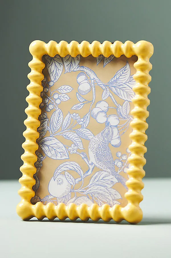 Amelia 4x6 Photo Frame - Yellow, Wood by Anthropologie
