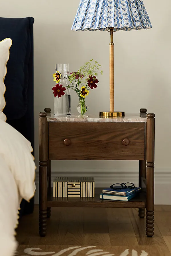 Amelia Marble-Top Nightstand - Brown product