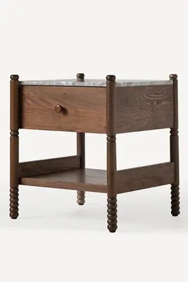 Amelia Marble Top Nightstand - Spindled Legs alternate view