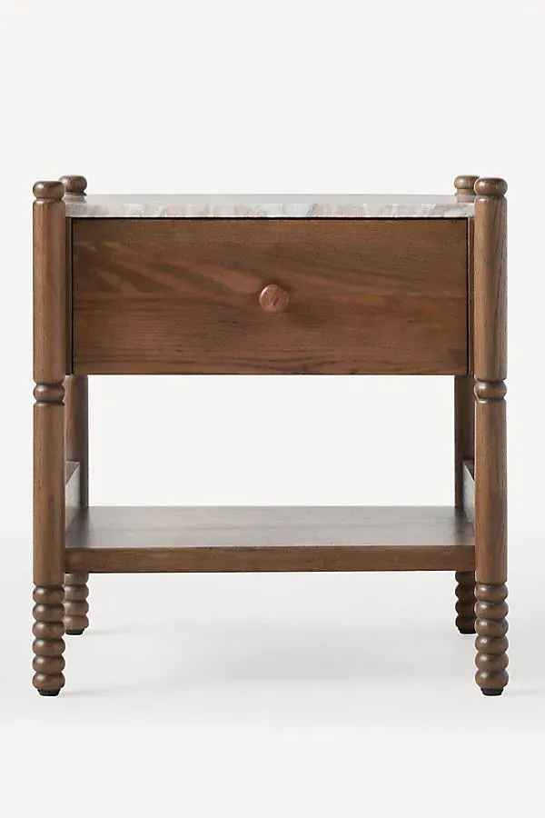 Amelia Marble Top Nightstand - Spindled Legs product