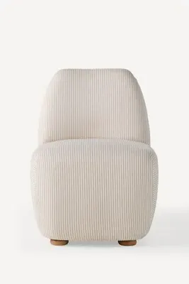 Amelia Stripe Cotton Slipper Chair - White product
