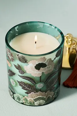 Amelie Teakwood & Rose Lidded Glass Candle - Green product