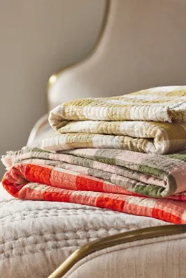 Ana Cotton Gauze Woven Throw Blanket - Red, Cotton product