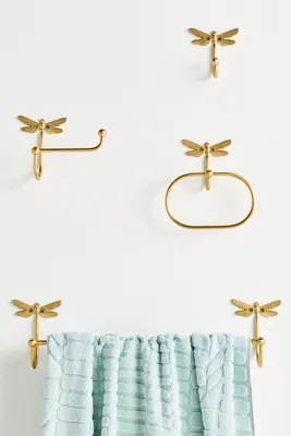 Anastasia Dragonfly Bath Hook - Brushed Brass, Cast Brass product