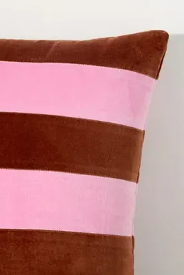 Andie Striped Square Pillow - Pink, Cotton Velvet product