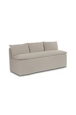 Andre Modular Banquette Dining Bench - Grey, Linen product